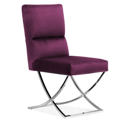 Scaun tapitat Marcus burgundy/silver – H97 cm