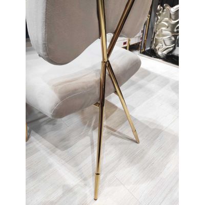 Scaun tapitat Salvadore gri/gold – H93 cm