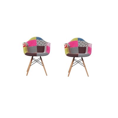 Set 2 Scaune Bombay Stofa Multicolora Patchwork