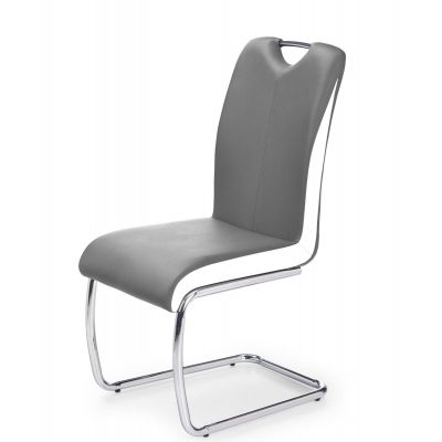 Scaun K184 piele ecologica gri alb
