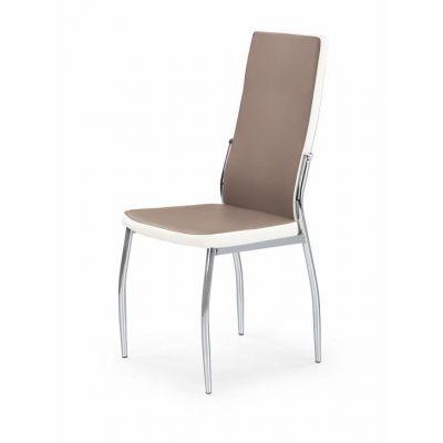 Scaun K210 piele ecologica cappuccino alb