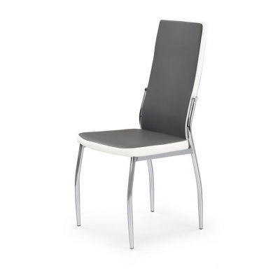 Scaun K210 piele ecologica gri alb