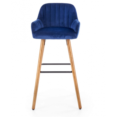 Scaun bar catifea H-93 albastru - H 98 cm
