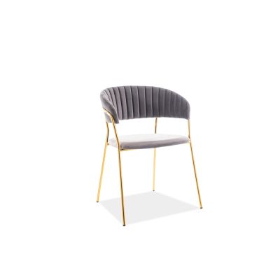 Scaun tapitat Lira Velvet Gri - l57 x A42 x h75 cm