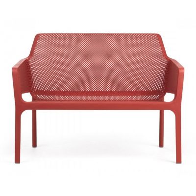 Banca exterior Nardi Net 116x70cm h 86cm rosu coral