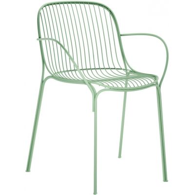 Scaun cu brate exterior Kartell Hiray design Ludovica & Roberto Palomba verde salvie