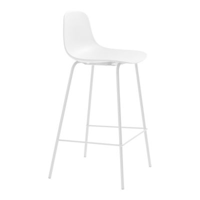 Scaun de bar alb din plastic (înălțime șezut 67,5 cm) Whitby – Unique Furniture