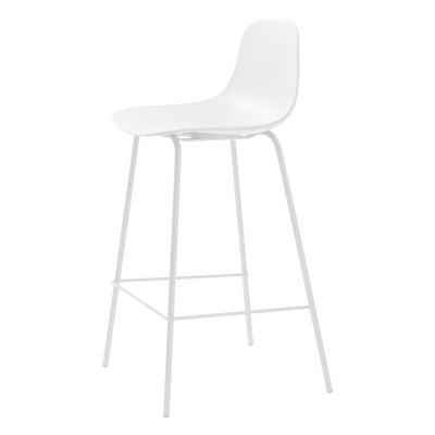 Scaun de bar alb din plastic (înălțime șezut 67,5 cm) Whitby – Unique Furniture