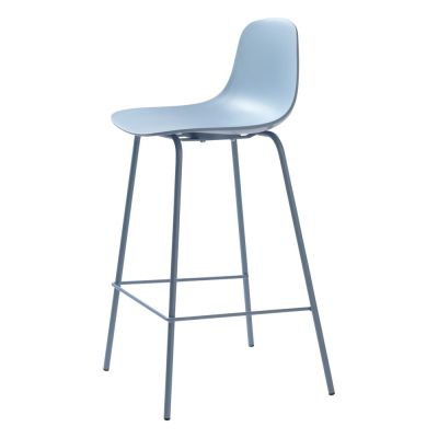 Scaun de bar albastru deschis din plastic (înălțime șezut 67,5 cm) Whitby – Unique Furniture