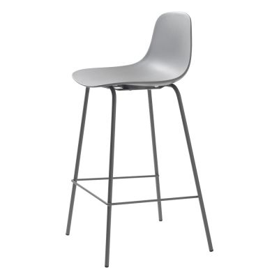 Scaun de bar gri din plastic (înălțime șezut 67,5 cm) Whitby – Unique Furniture