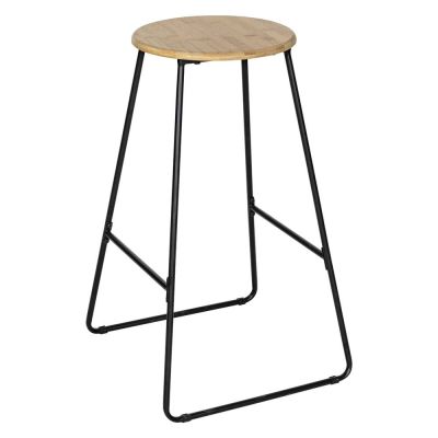 Scaun de bar din bambus și metal 70 cm Loft – Wenko