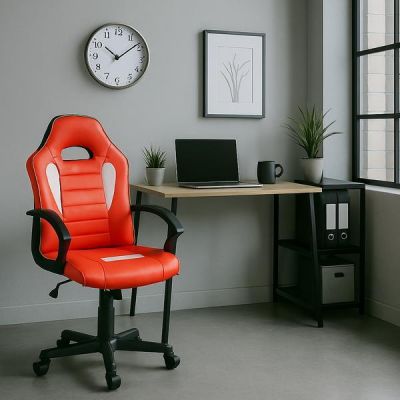 Scaun gaming US92 Euro roşu-alb - Unic Spot Ro