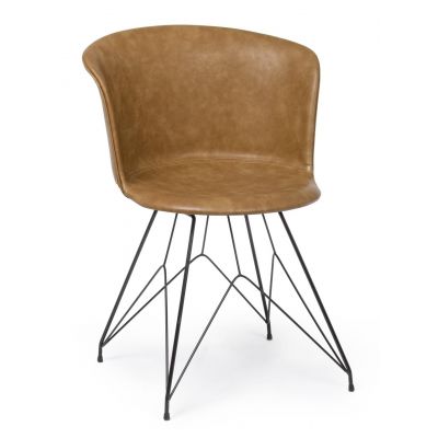 Scaun Loft, Bizzotto, piele ecologica, 56x54x76 cm, maro