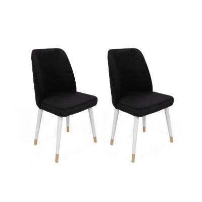 Set scaune (2 bucăți) Hugo Chair Set (2 Pieces), Negru, 50x90x49 cm