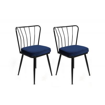Set scaune (2 bucăți) Yıldız 944 Chair Set (2 Pieces), Albastru inchis, 43 x 82 x 42 cm
