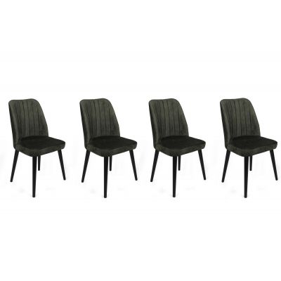 Set scaune (4 bucăți) Alfa V4 Chair Set (4 Pieces), Kaki, 50x90x49 cm