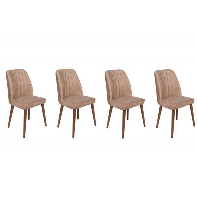 Set scaune (4 bucăți) Alfa V4 Chair Set (4 Pieces), Kaki, 50x90x49 cm