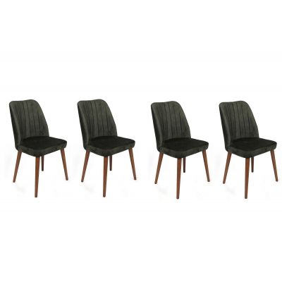 Set scaune (4 bucăți) Alfa V4 Chair Set (4 Pieces), Kaki, 50x90x49 cm