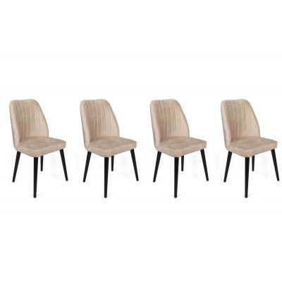 Set scaune (4 bucăți) Alfa V4 Chair Set (4 Pieces), Kaki, 50x90x49 cm