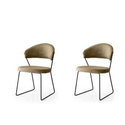 Set scaune Bucatarie Sufragerie (2 bucăți) MN Chair Set, Muştar, 56 x 75 x 53 cm