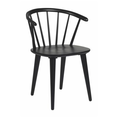 Scaun de dining din lemn de arbore de cauciuc Rowico Carmen, negru