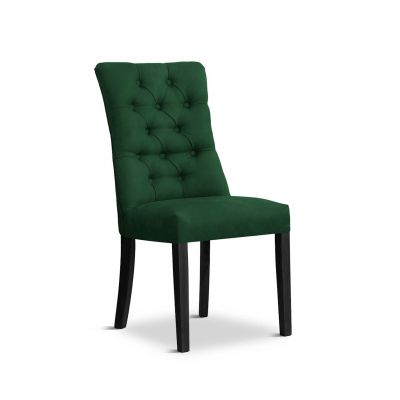 Scaun tapitat cu stofa si picioare din lemn, Lord Velvet Verde / Negru, l51xA62xH100 cm