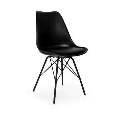 Set 2 scaune cu picioare din metal Bonami Essentials Eco, negru