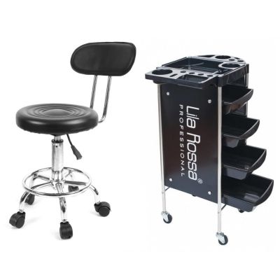 Scaun Coafor Negru + Ucenic UM3 - Pachet Alebon