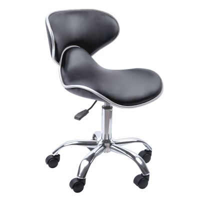 Scaun Cosmetician Milano Reglabil, 5 Roti Cauciucate, Baza din 5 Brate de Inox, Tapitat