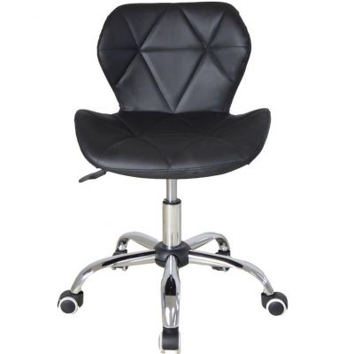 Scaun Frizerie/Coafor Damaris, Reglabil pe Inaltime, Piele Ecologica Alb