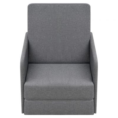 vidaXL Fotoliu pat extensibil, gri deschis, material textil