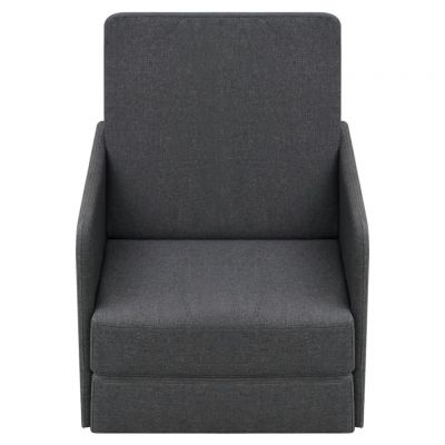 vidaXL Fotoliu pat extensibil, gri închis, material textil