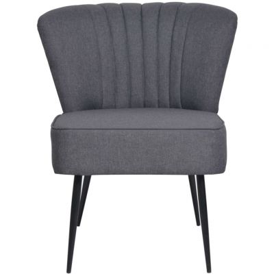 vidaXL Scaun cocktail, gri închis, material textil