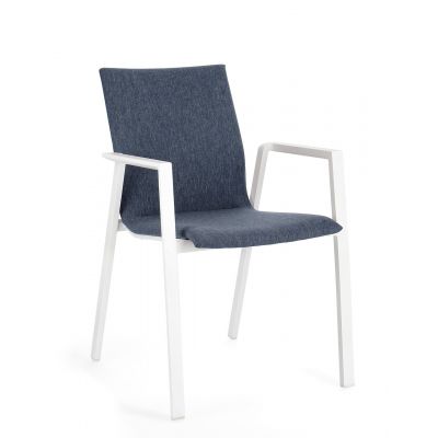 Scaun de gradina Odeon, Bizzotto, 55.5 x 60 x 83 cm, aluminiu/textilena/ofelin, alb/denim Scaun de gradina Odeon, Bizzotto, 55.5 x 60 x 83 cm, aluminiu/textilena/ofelin, alb/denim