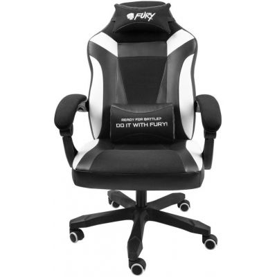 Scaun gaming Fury Avenger M+ (Negru/Alb)