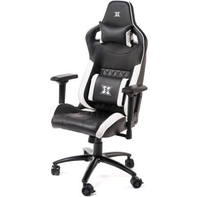 Scaun gaming Serioux Theon, reglabil (Negru/Alb)