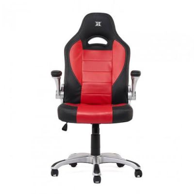 Scaun gaming X by Serioux, Ares, ajustabil, piele sintetica, piston pe gaz, manere reglabile, baza stea cu 5 picioare (Negru/Rosu)