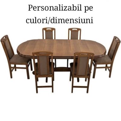 SET COM 1 MASA 160/190/90/76 + 6 SCAUNE