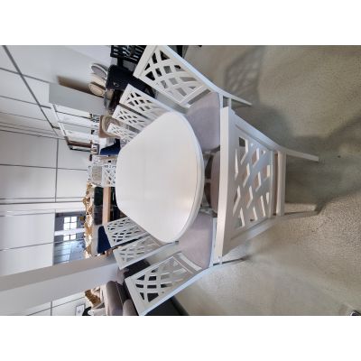 SET MARCO 40 MASA CREM 160 cm restransa 200-240-280 cm+ 10 SCAUNE CREM personalizabil pe culori