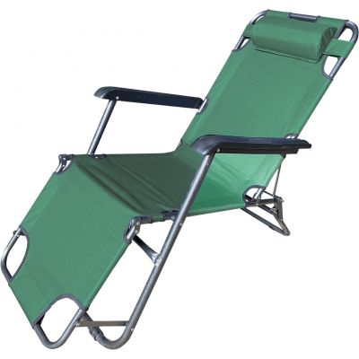 Sezlong pliabil cu tetiera Simple, Heinner, 153x60x79cm, verde