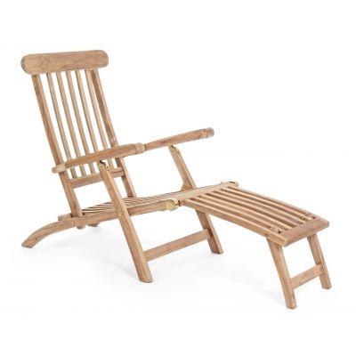 Sezlong pliabil Veradero, Bizzotto, 60 x 166 x 96 cm, 100% lemn de tec, natural
