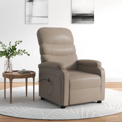 vidaXL Fotoliu rabatabil electric, cappuccino, piele ecologică
