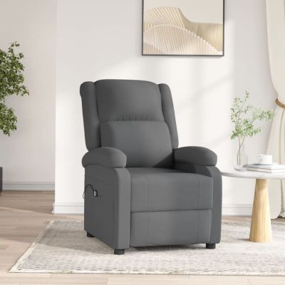 vidaXL Fotoliu rabatabil electric, gri închis, material textil