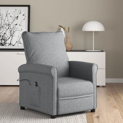 vidaXL Fotoliu cu ridicare, gri deschis, textil