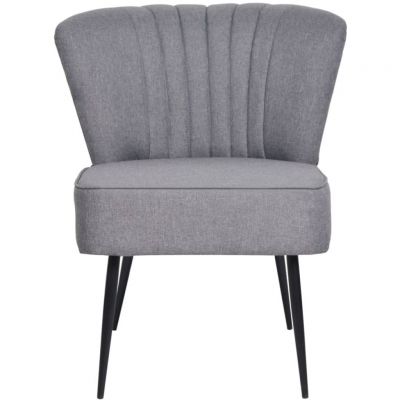 vidaXL Scaun cocktail, gri deschis, material textil