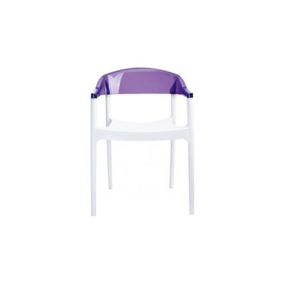 Scaun Carmen, alb-violet transparent