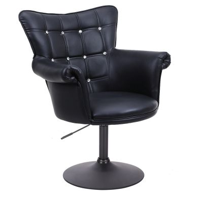 Scaun Coafor Crystal XXL cu Baza Neagra, Reglabil pe Inaltime