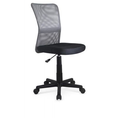 Scaun de birou pentru copii, tapitat cu stofa Dewi Gri / Negru, l48xA56xH86-98 cm