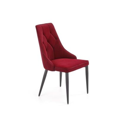Scaun tapitat cu stofa si picioare metalice, Kai-365 Velvet Bordeaux / Negru, l52xA57xH90 cm