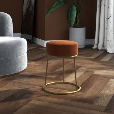 vidaXL Taburet rotund, maro, catifea